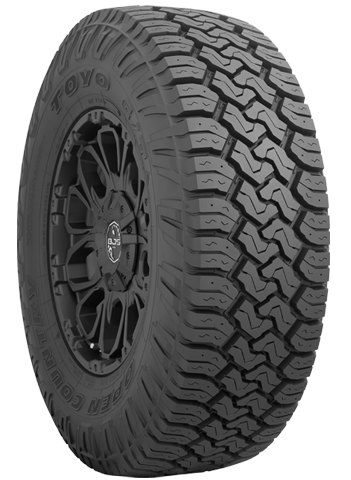 Right side view of Toyo's heavy duty, all terrain, all weather tire.