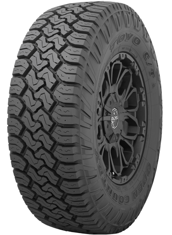 Left side view of Toyo's heavy duty, all terrain, all weather tire