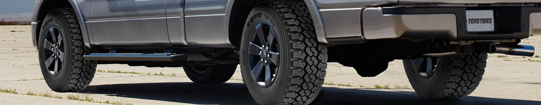 a pick up truck with Toyo's all weather heavy duty tires