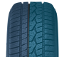 The Celsius all weather passenger tire has an asymetric tread pattern