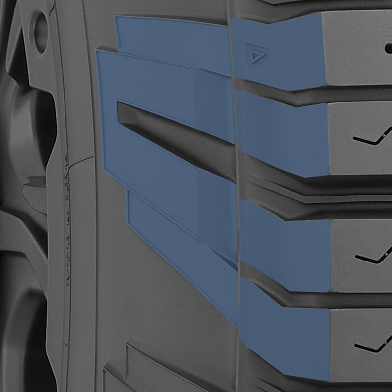  Aggressive sidewall on toyo's  heavy duty all weather light truck tire