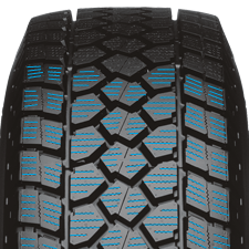 High density of siping on Toyo's light truck heavy duty tire
