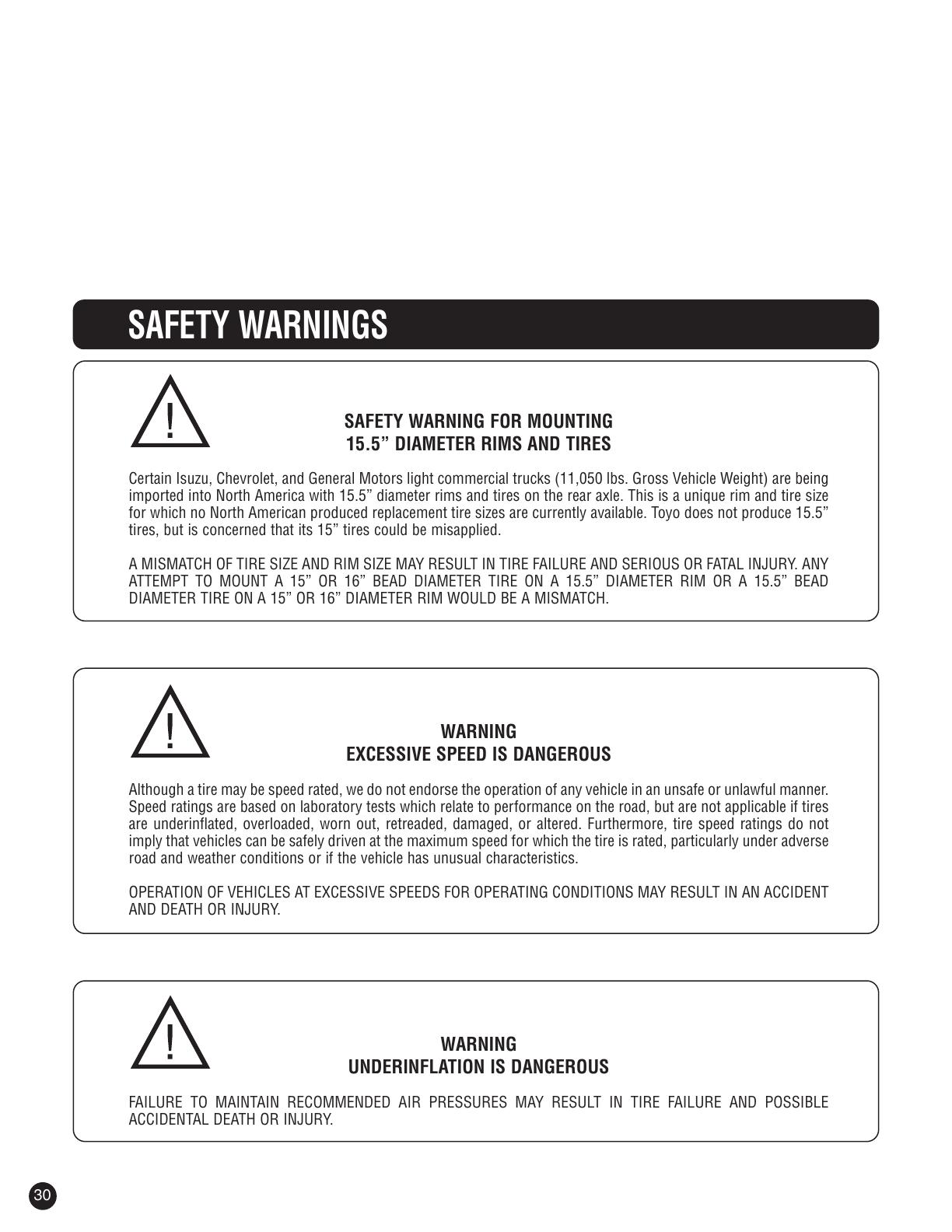 Safety Warnings
